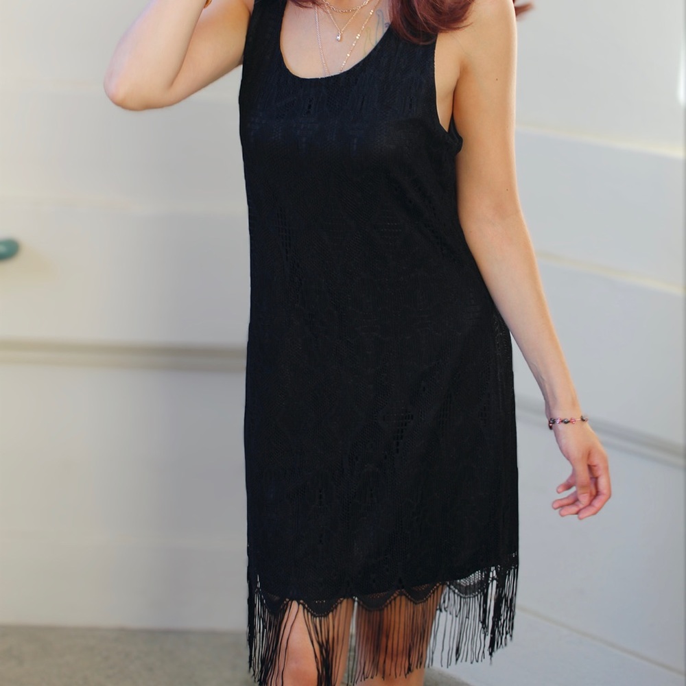 Venus Fringe black dress